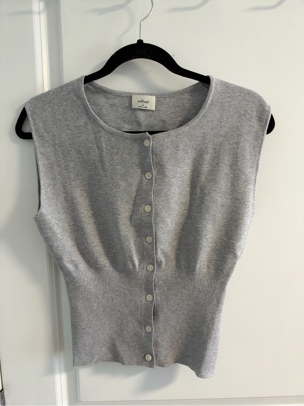 Wilfred Golighty Sleeveless Cardigan - Heather Chrome